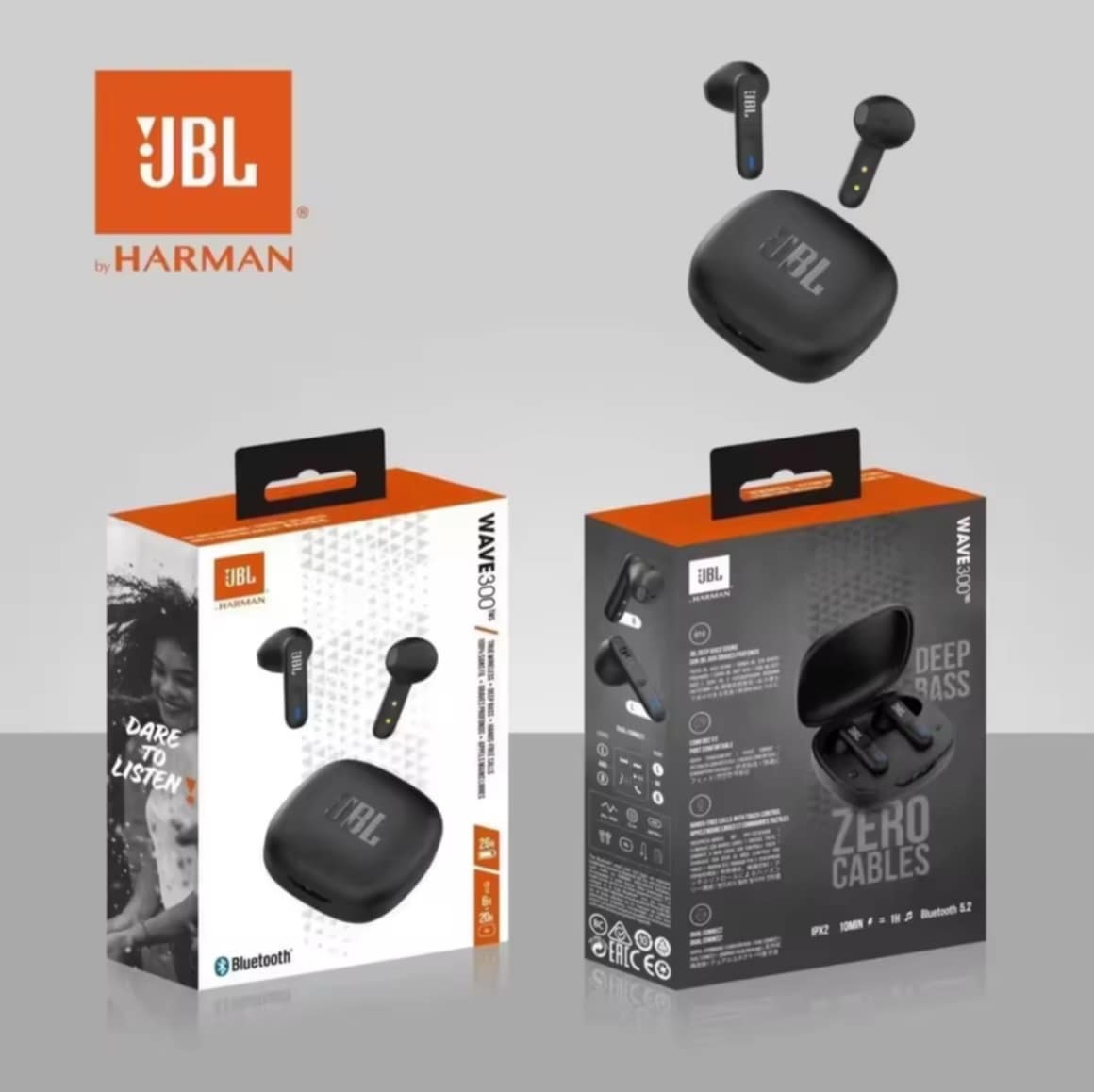 ຫູຟັງ Bluetooth ໄລ້ສາຍ Bluetooth Wave 300 TWS True Wireless ຫູຟັງ in-ear ໄລ້ສາຍ Bluetooth ມີໄມໂຄໂຟນໃນຕົວ ສະດວກ ແລະງ່າຍຕໍ່ການພົກພາ