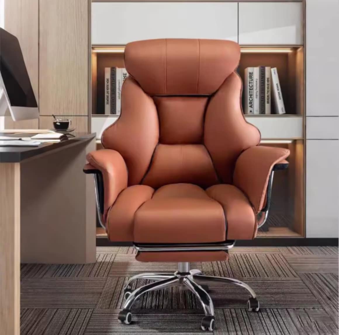 ຕັ່ງນັ່ງ Office Chairsຕັ່ງນັ່ງເຮັດວຽກ ຕັ່ງນັ່ງຄອມພິວເຕີ ມີແນວວາງຕີນ Telescopic ບ່ອນນັ່ງກວ້າງ ແລະ ນັ່ງສະດວກສະບາຍ ນັ່ງໄດ້ດົນບໍ່ເມື່ອຍ ສາມາດເອນໄດ້ເຖິງ 150°.