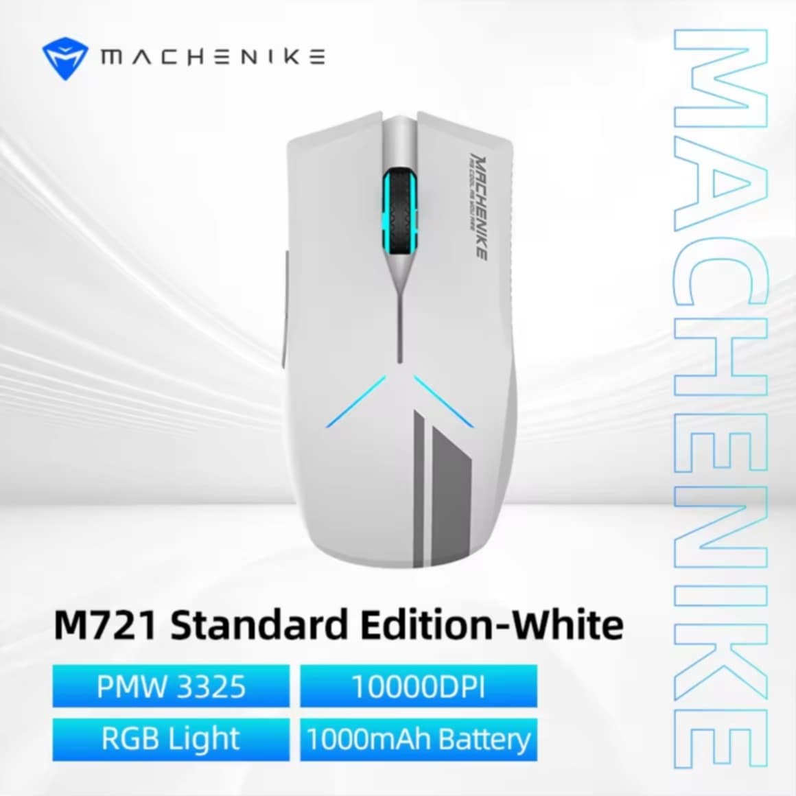 Machenike M7 Gen 2 ເມົາສ໌ເກມ Dual-mode ແບບມີສາຍ/ໄຮ້ສາຍ ມີໄຟ RGB Backlit ຄວາມລະອຽດສູງສຸດ 10000DPI ມີເຊັນເຊີ PMW3325 ສໍາລັບໃຊ້ກັບ PC, Desktop, Laptop ແລະ Notebook