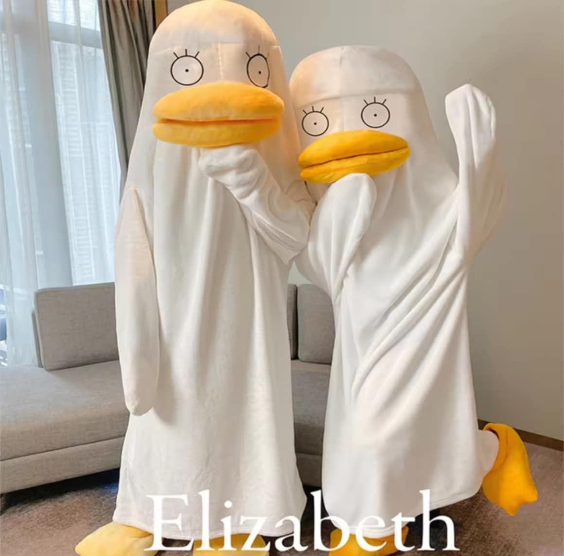 FS🐥 ຊຸດມາສຄອດເປັດ ຖົງນອນເປັດ Elizabeth ຜ້າຄຸມເປັດ Elizabeth ຜ້າຄຸມເປັດ ຊຸດມາສຄອດ ຜ້າຄຸມແຟນຊີ ຊຸດແຟນຊີ ຖົງນອນ ຊຸດມາສຄອດກາຕູນ ຊຸດຄຸມນ່າຮັກ ຊຸດເປັດ