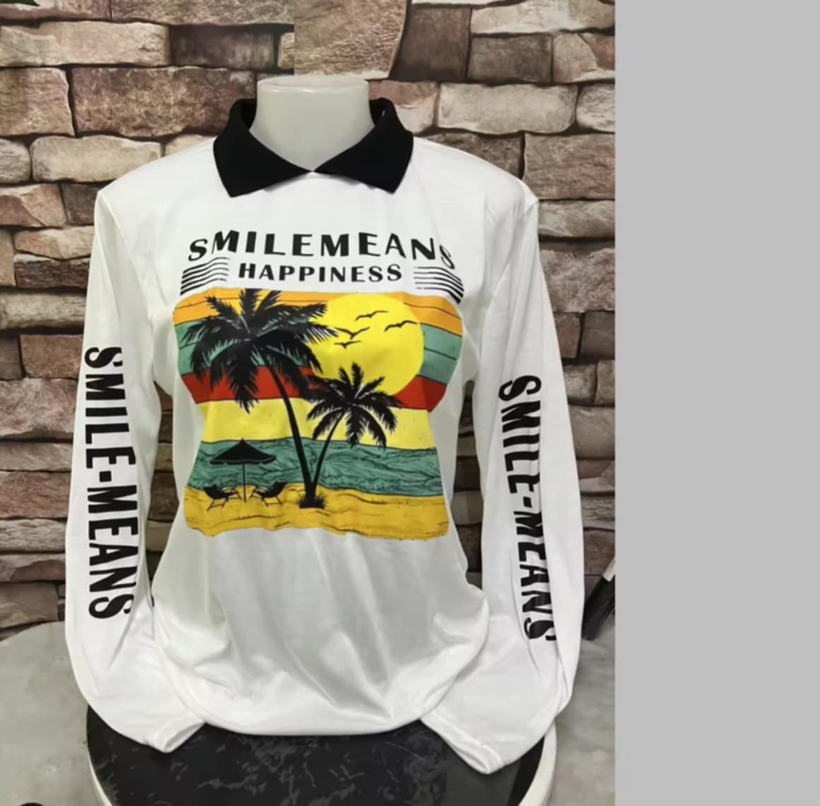 ເສື້ອຜູ້ຊາຍ-ຜູ້ຍິງ ສະໄຕວິນເທດ ເສື້ອໂປໂລຄໍປົກ ພິມລາຍ ສໍາລັບສາຍວິນເທດ ລາຍເທ່ໆ