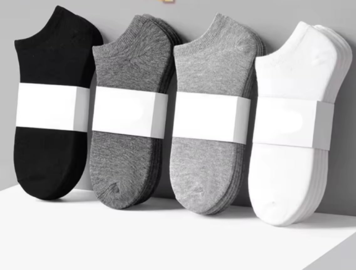 (ຊື້ 10 ຄູ່ ແຖມ 10 ຄູ່) ຖົງຕີນ ຖົງຕີນສີພື້ນ ແບບຂໍ້ສັ້ນ ໃສ່ໄດ້ທັງຍິງ-ຊາຍ SB (20 ຄູ່)