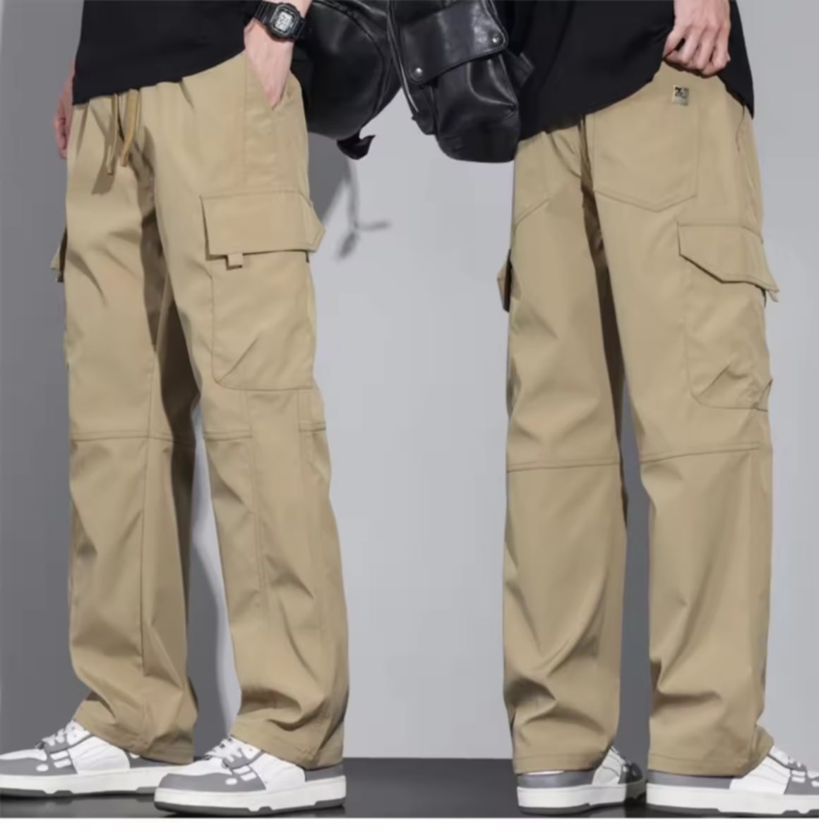 ໂສ້ງລຳລອງຜູ້ຊາຍ ໂສ້ງ Workwear  ໂສ້ງຂາກວ້າງ ຊົງຫຼວມ