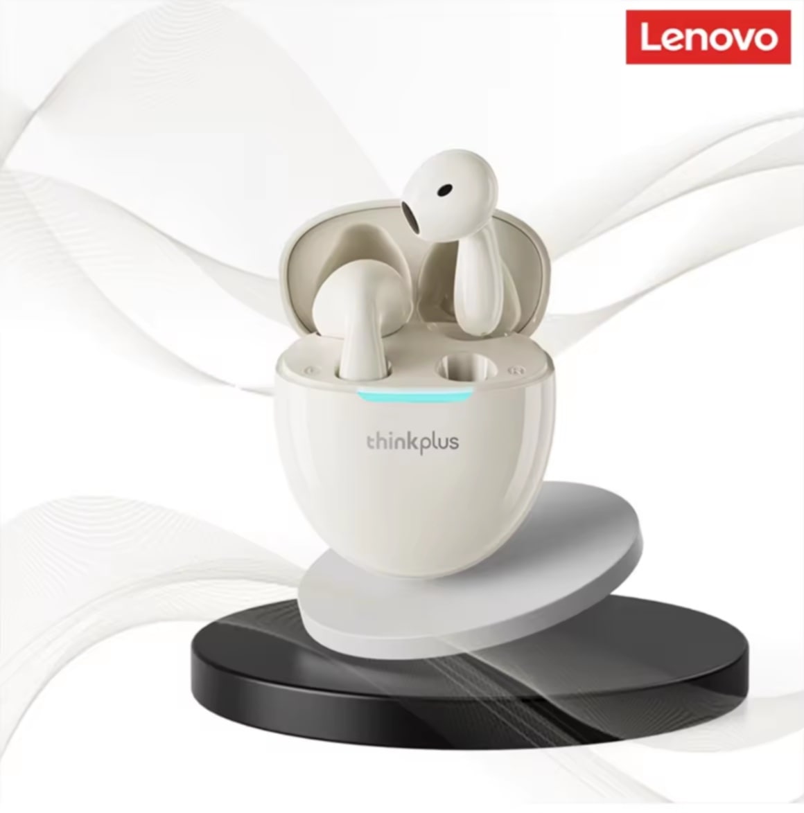 Lenovo LP48 ຫູຟັງບລູທູດ True Wireless, Bluetooth 5.4  ອາຍຸແບັດເຕີຣີຍາວ  ປ້ອງກັນສຽງລົບກວນ ENC ໃນການໂທລະສັບ