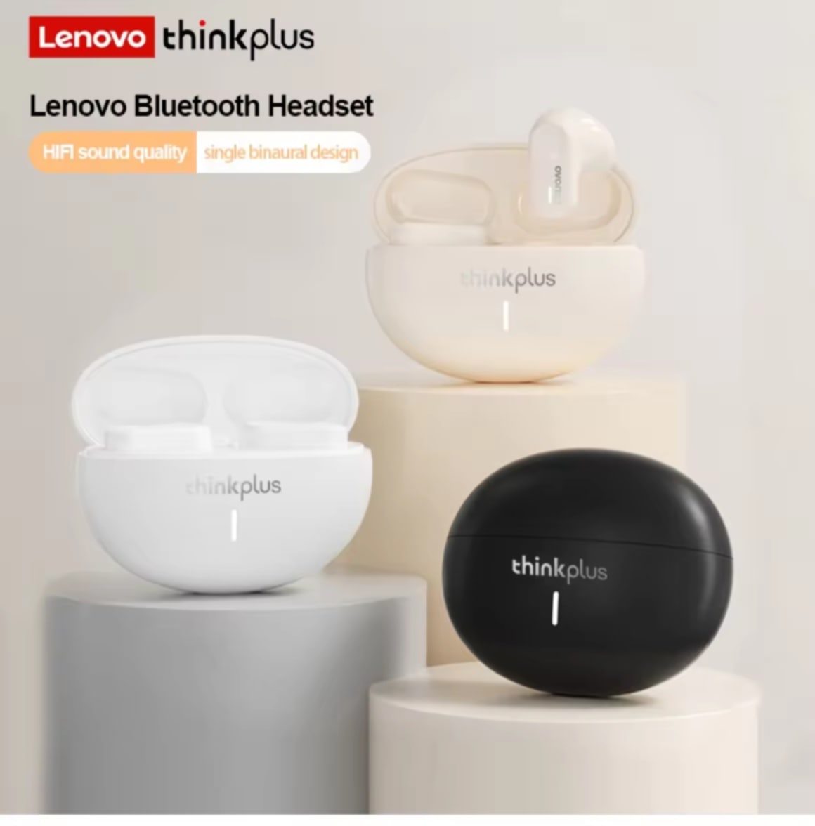 ຫູຟັງ Lenovo LP19 ຕົ້ນສະບັບ  ຫູຟັງ Bluetooth TWS  ໄຮ້ສາຍ ຂະໜາດມິນິ  ມາພ້ອມກ່ອງການູນແບບກາຕູນ  ກິລາ ກັນນໍ້າ  ສຽງ 9D Stereo ຄຸນນະພາບສູງ