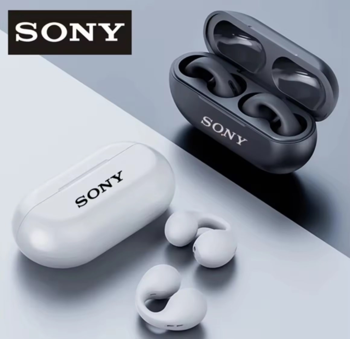 Sony Bone Conduction Bluetooth Earphone  ຫູຟັງບລູທູທ ແບບ Bone Conduction  ແບບຄອບຫູໄຣ້ສາຍ (Ear Clip Earbuds)  ສຽງຊັດ, ສະດວກໃນການອອກກຳລັງກາຍ  ມາພ້ອມໄມໂຄຣໂຟນ  ຫູຟັງສະຖານການການອອກກຳລັງກາຍ Sport Headset