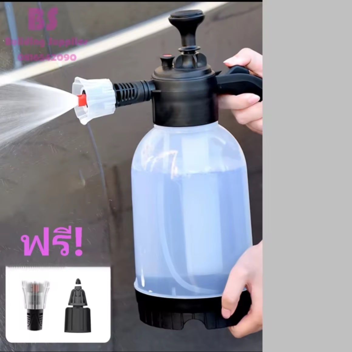 ຖັງສີດໂຟມ / ຖັງປໍ້ມໂຟມ / ຖັງພ້ນໂຟມ 2000ML ຄຸນນະພາບສູງ ໃຊ້ສໍາລັບທເຮັດຄວາມສະອາດລົດຍົນ 1 ຂວດ ສາມາດລ້າງລົດໄດ້ທັງຄັນ