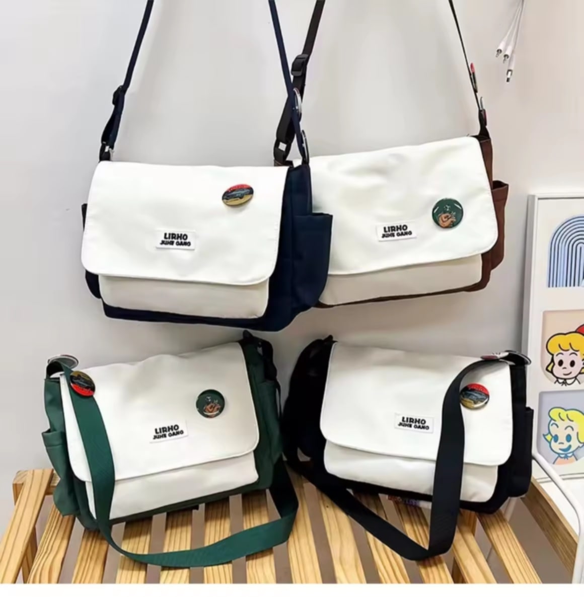 ກະເປົ໋າສະພາຍບ່າ ຜ້າໄນລອນ ກັນນ້ໍາ ໃສ່ເຄື່ອງໄດ້ຫລາຍ ແຟຊັ່ນ ສໍາລັບຜູ້ຍິງ–ຜູ້ຊາຍ (ບໍ່ມີຈີ້)