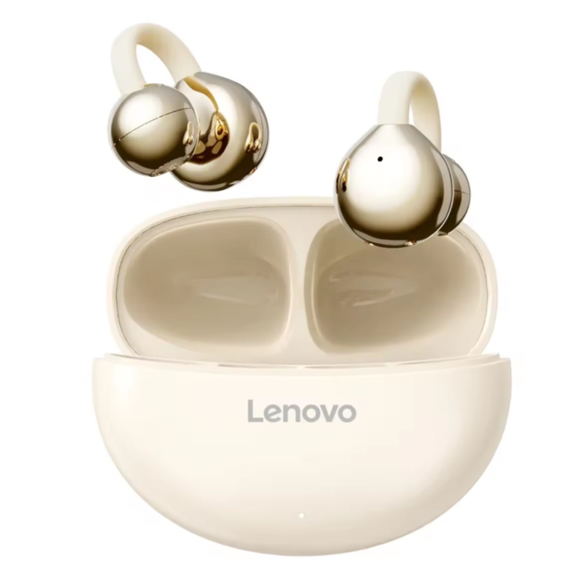 ເລໂນໂວ (Lenovo) TA410 ຫູຟັງບລູທູດ  ຫູຟັງບລູທູດໄຮ້ສາຍ ຮູບແບບຕ່າງຫູແບບໜີບ (Clip-on) TWS (True Wireless Stereo) Bluetooth 5.4 ຄວບຄຸມແບບສຳຜັດ ແບັດເຕີຣີໃຊ້ງານໄດ້ດົນ ມີໄມໂຄຣໂຟນໃນຕົວ