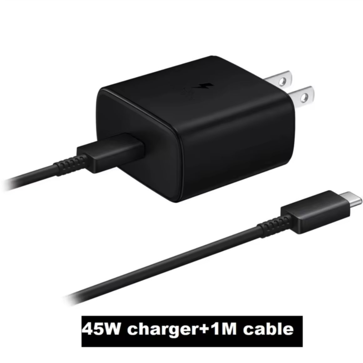 ຊຸດຊາດໄວ Samsung Note20 / Note10 Super Fast Charger PD ຊາດໄວສູງສຸດ 45W PD 3.0 PPS  Wall Charger Adapter + ສາຍ USB-C ຫາ USB-C  ຮອງຮັບຮຸ່ນ: Note10, Note20, S20, S21, S21+, A90, A80, S10, S9, S8