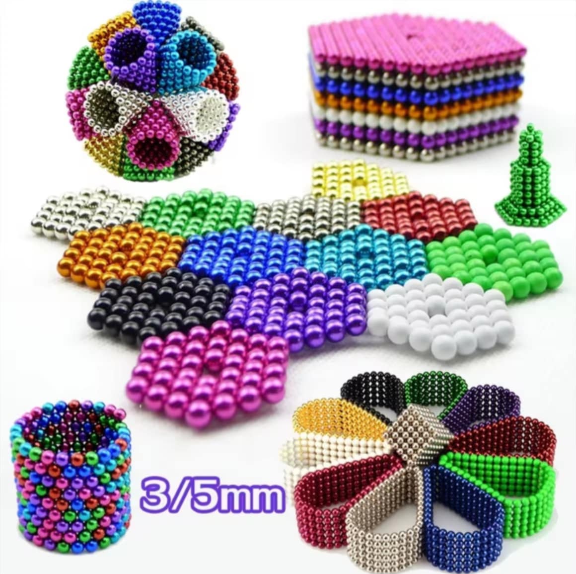 【So starry】ບັກບອນ (Buckball) ຂອງເດັກ 216 ຊິ້ນ ລູກ​ປັດແມ່ເຫຼັກ, ລູກບອ​ລແມ່ເຫຼັກ,  ລູກບາສກູ້ແມ່ເຫັກ, ເຄື່ອງຫຼິ້ນພັດທະນາຈິນຕະ​ນາການ