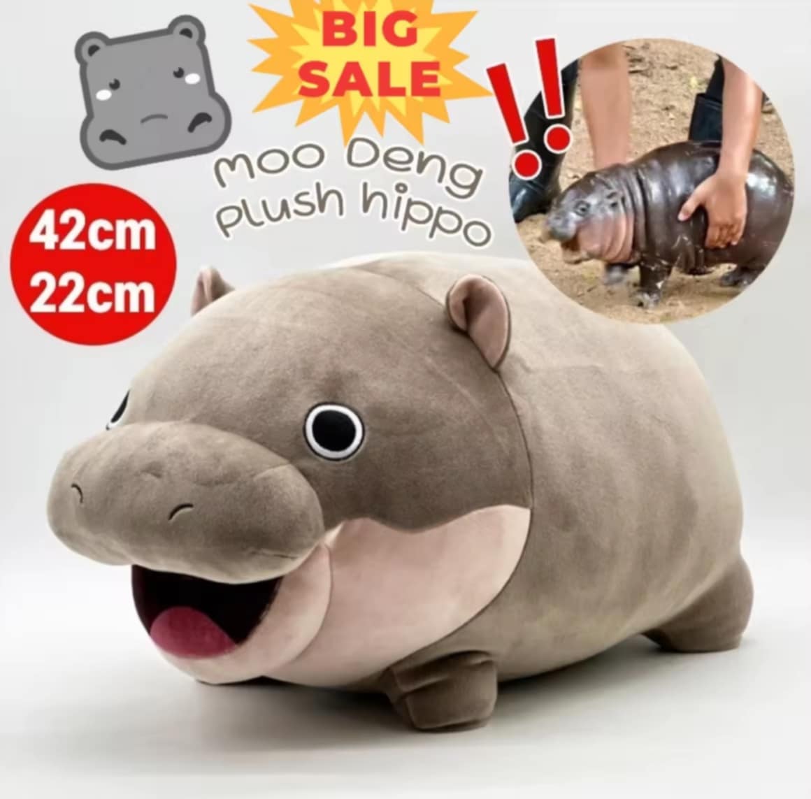 COD ຕຸກຕາ Moo Deng Hippo Plush ຮິບໂປ້ເດັ້ງ ຫມູເດັ້ງ ຂອງຫຼິ້ນຕຸກຕາ ຂອງຂວັນສໍາລັບເດັກນ້ອຍ