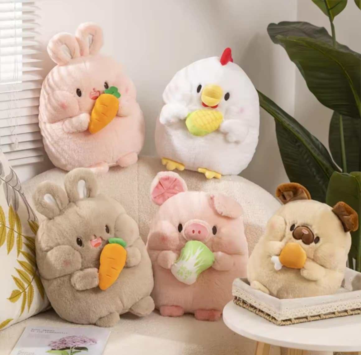 ຕຸກຕາຂອງຫຼິ້ນນ້ອຍຕົວອ້ວນ ຂະໜາດ 25 ຊມ ນ່າຮັກ ຕຸກຕາຮູບໝູ ແຄຣອດ ແລະ ກະຕ່າຍ 🧸🐶🥕🐰