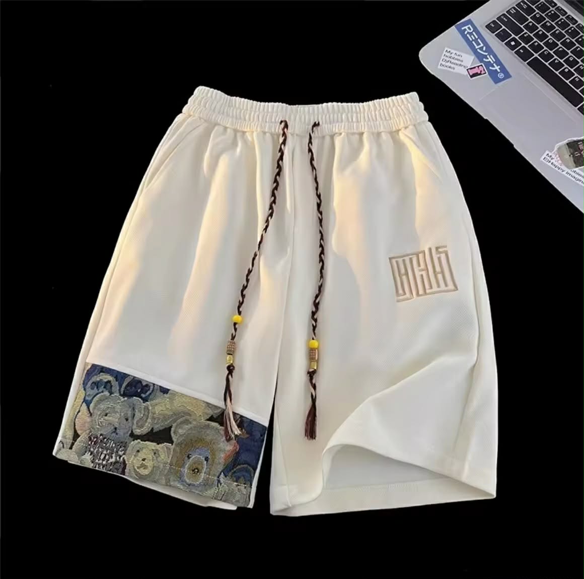 Muse Harbor ໂສ້ງຂາສັ້ນຜູ້ຊາຍ ສຳລັບລະດູຮ້ອນ ສະໄຕລ໌ລຳລອງ ດີໄຊນ໌ປັກ ແລະ ຕໍ່ຜ້າ