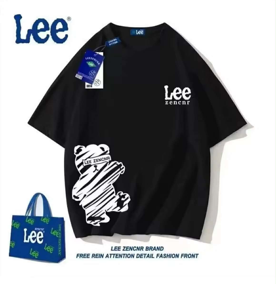 Lee NASA ເສື້ອຍືດໂອເວີໄຊ ສຳລັບຜູ້ຊາຍ ແລະ ຜູ້ຍິງ, ຄໍກົມ, ແຂນສັ້ນ, ເສື້ອໃໝ່ (New T-shirt)