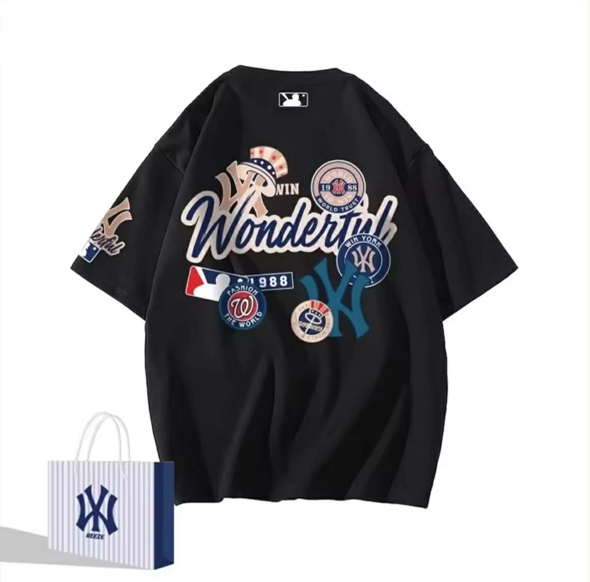 ເສື້ອຍືດແຂນສັ້ນ ຜ້າຝ້າຍ ຊົງຫຼວມ ແຟຊັ່ນລະດູຮ້ອນ ສຳລັບຜູ້ຊາຍ