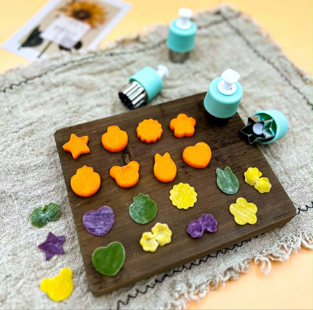 ແມ່ພິມຕັດພິມຫມາກໄມ້ 8 ຊິ້ນ, ເຄື່ອງຕັດດອກໄມ້ກ່ວຍດຽວ, ແມ່ພິມຕັດຜັກ ແລະ ບິດກິດຫມາກໄມ້ ສແຕນເລດ ເຮັດໄຫ້ເບິີ່ງຫນ່້າກິນ ສວຍງາມ