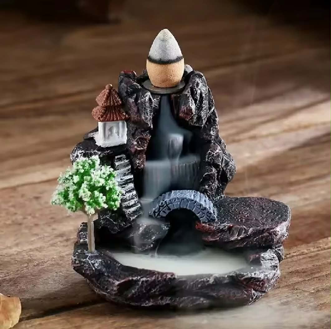 ຖານປັກທູບ ແບບເຜົານ້ຳຫອມໄຫຼ, ສຳລັບຕົກແຕ່ງບ້ານ, ທູບຫອມອາໂຣມາເທີຣາພີ ພ້ອມກວຍທູບແບບໄຫຼ