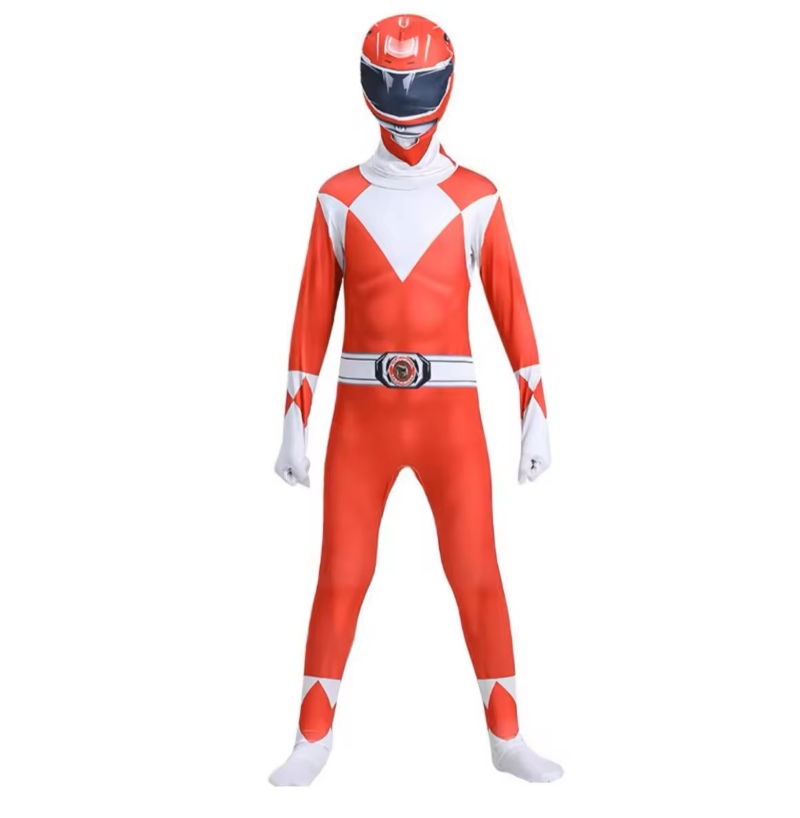ຊຸດ Power Rangers ຊຸດຊຸບເປີຮີໂຣ ຊຸດຄອສເພລ ຊຸດ Masked Rider ຊຸດແຟນຊີ ສຳລັບງານປາຕີ້ Halloween