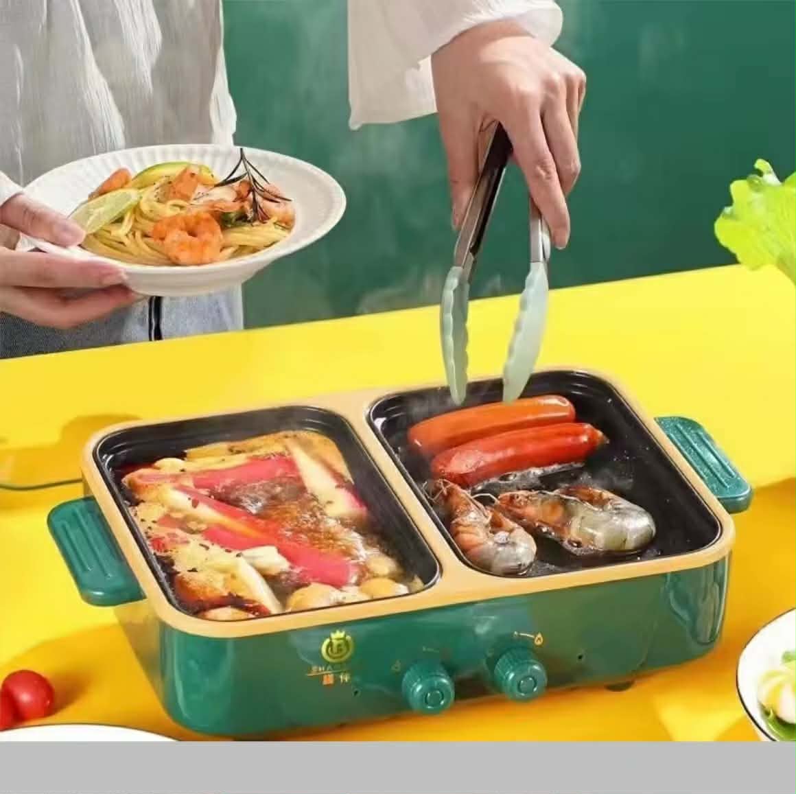 ກະທະປີ້ງຢ່າງ, ເຕົາປີ້ງຢ່າງໄຟຟ້າ, ກະທະໄຟຟ້າ, ເຕົາປີ້ງຢ່າງ ມີໝໍ້ສຸກີ້ຊາບູ, ບໍ່ຕິດກະທະ, ກະທະອະເນກປະສົງ.