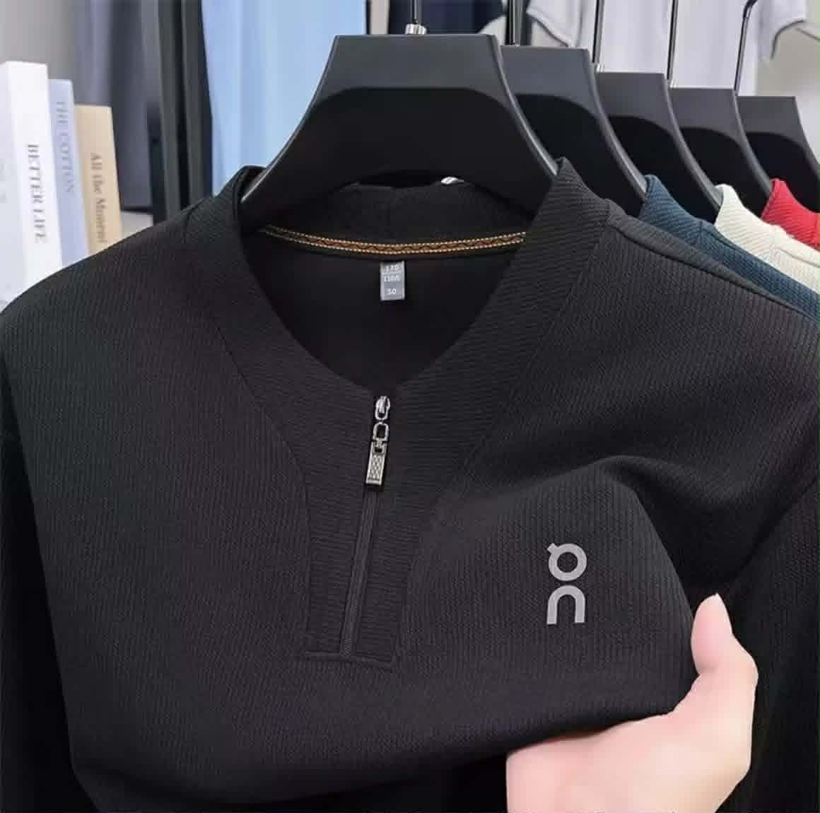 Muse Harbor ເສື້ອຮູດຜູ້ຊາຍ ແບບຊິບຄຶ່ງຕົວ ລາຍເລຂາຄະນິດ ແຟຊັ່ນ ເສື້ອແຂນຍາວ ໃສ່ສະບາຍ