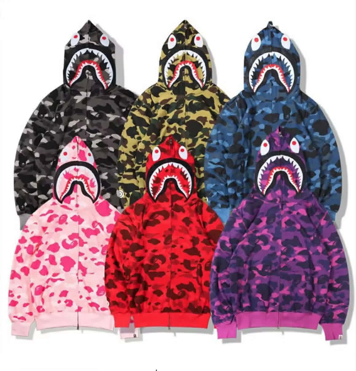 BAPE X PUBG ເສື້ອສະເວັດເຕີລາຍພາງສະຫຼາມ, ແຈັກເກັດເສື້ອກັນໜາວມີຮູດ ລາຍທະຫານ ມີຊິບ ລາຍພາງ ເສື້ອກິລາ