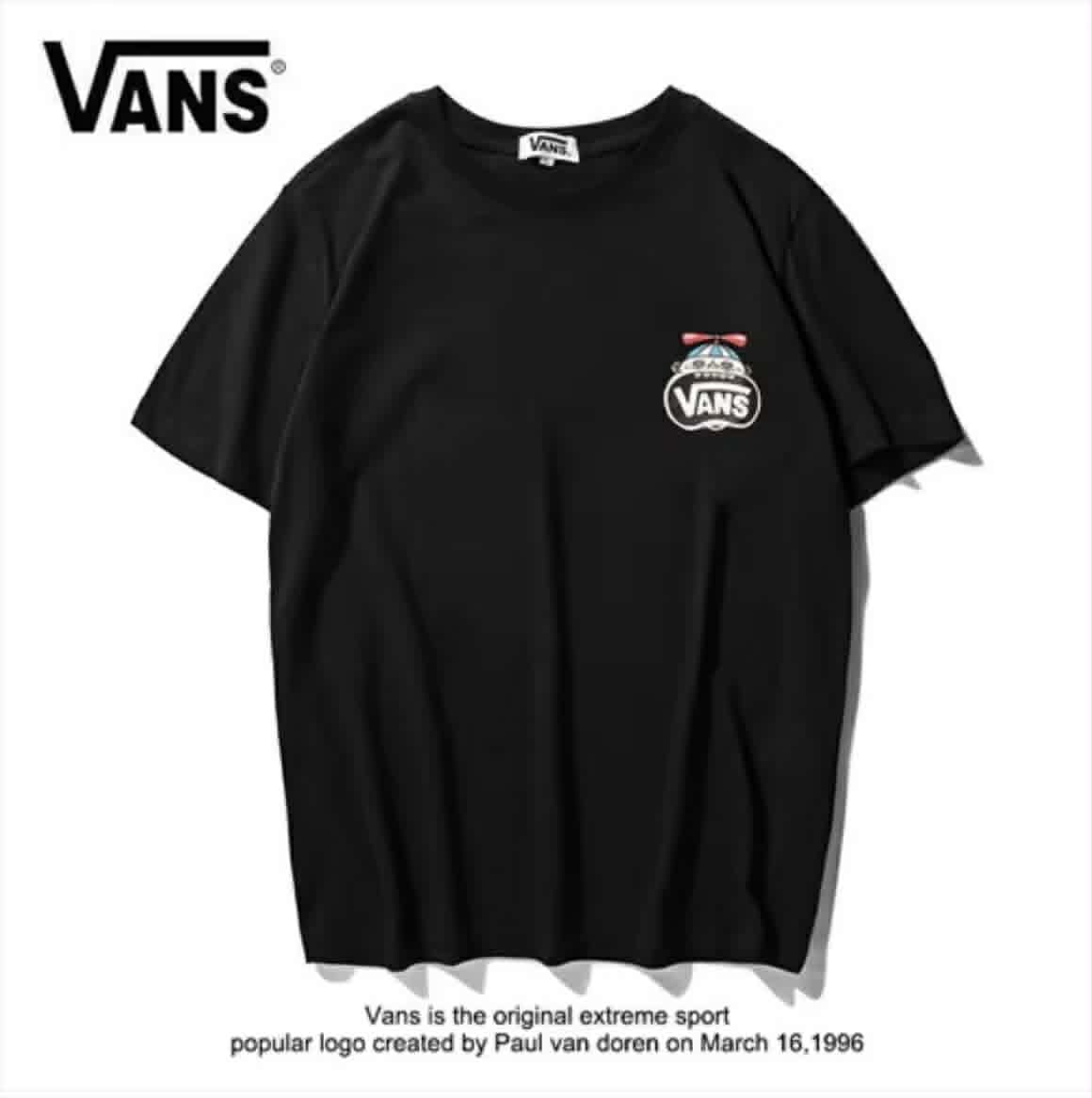 Vans Wansine ເສື້ອຍືດລຳລອງສຳລັບຊາຍ ແລະ ຍິງ ຜ້າຝ້າຍ ແຂນສັ້ນ ເໝາະສຳລັບການແລ່ນ ແລະ ຫຼິ້ນກິລາ!