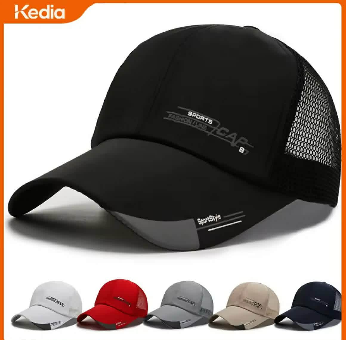 ໝວກແກັບເບສບອນ ປັກຄຳວ່າ “CAP”  ໝວກແກັບ ໝວກກັນແດດ ແລະ ໝວກກິລາ.