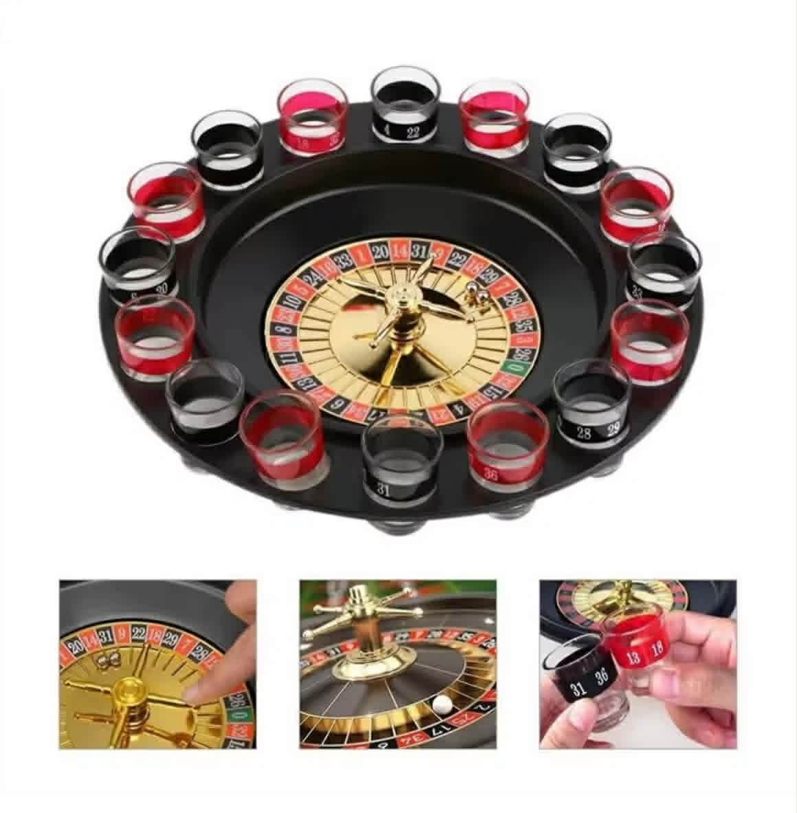ของเล่น เกมรูเล็ตดริ้งค์ เกมในวงเหล้า แก้ว 16 ใบ เล่นได้ 8 คน Drinking roulette set [LEN16]