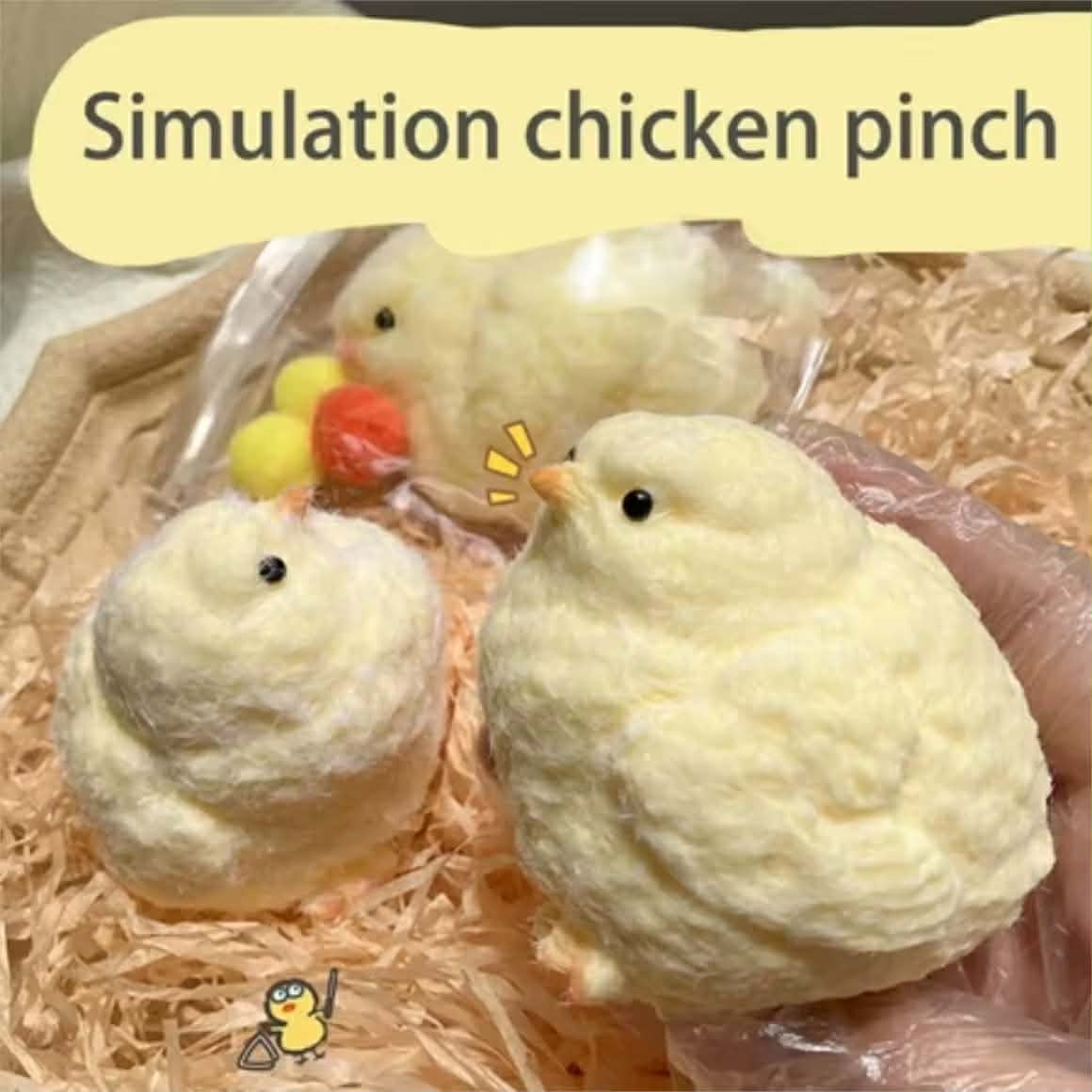 Squishy chick ของเล่นบีบ ลักษณะของลูกไก่ สกุชชี่ สัมผัสนุ่มนวล Handmade สีเหลืองไก่ใหญ่ซิลิโคน