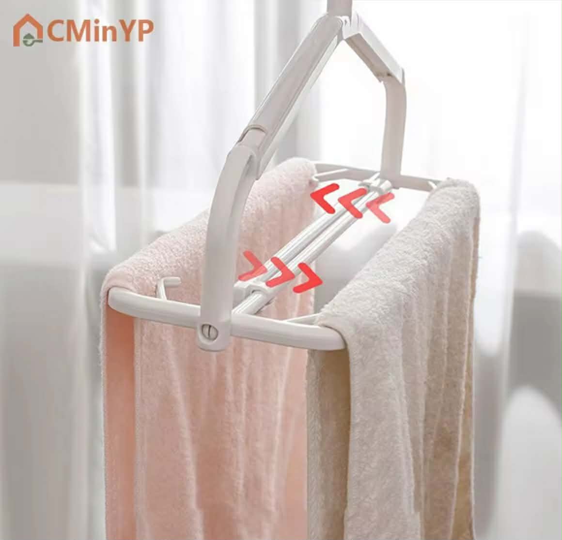 CMinYP ที่แขวนเสื้อผ้าพลาสติกพร้อมคลิปประหยัดพื้นที่ปรับขนาดได้เสื้อยืดชุดเสื้อโค้ทผ้าเช็ดตัวอุปกรณ์เสริมสำหรับระเบียงบ้านตู้เสื้อผ้า