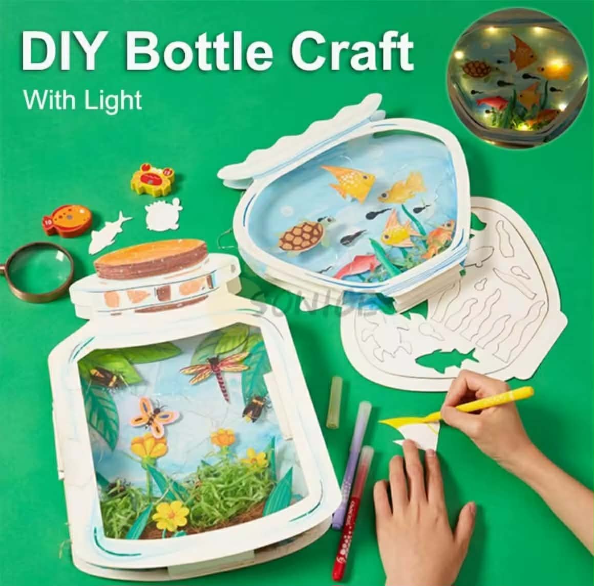 🔥HOT🔥เด็กวาดของเล่นด้วยแสงเด็ก DIY ขวดแฮนด์เมดหัตถกรรมการศึกษาของเล่นสำหรับเด็กของขวัญ